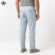 شلوار کتان مردانه کج‌راه Stin Man کد 3604 نمای پشت