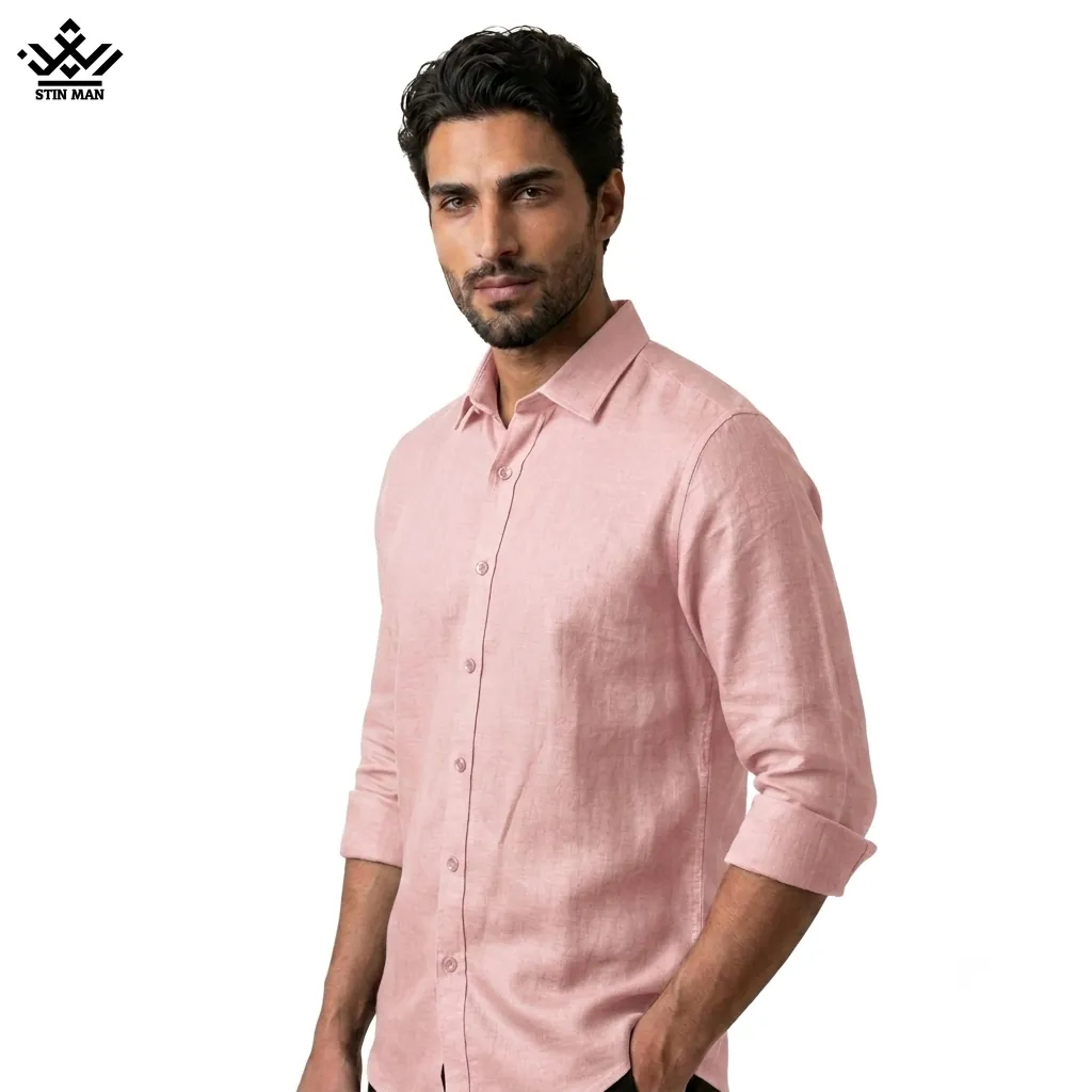 linen_3504_1 پیراهن آستین بلند لینن Stin Man کد ۳۵۰۴ - تصویر 1